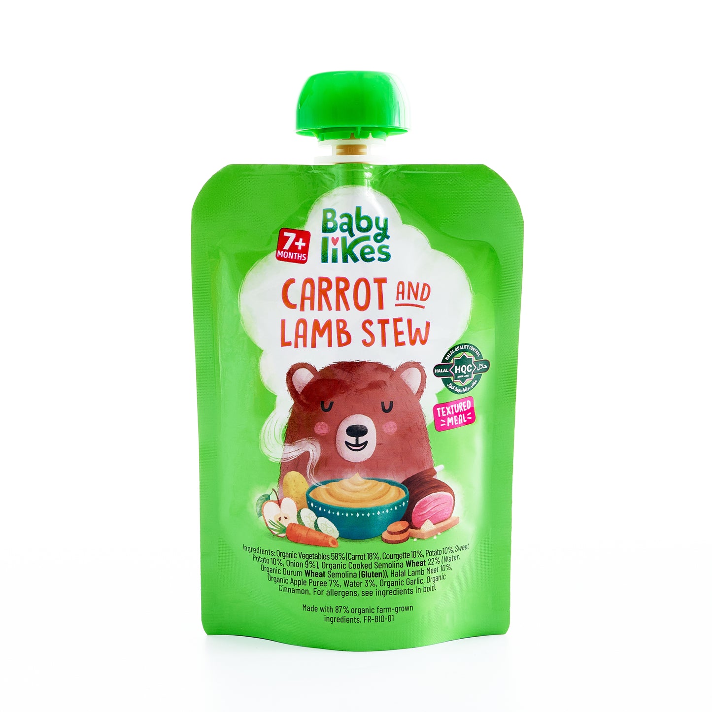 Carrot and Lamb Stew 6 pouches x 130 grams - Baby Puree for 7+ months