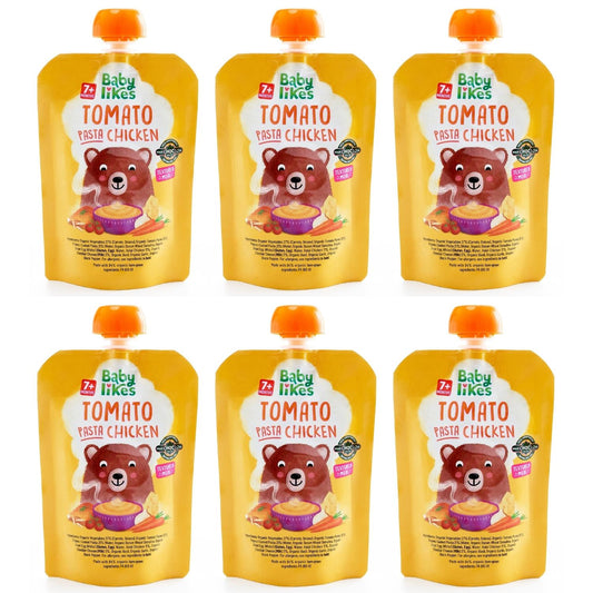 Tomato Pasta Chicken 6 pouches x 130 grams - Baby Puree for 7+ months